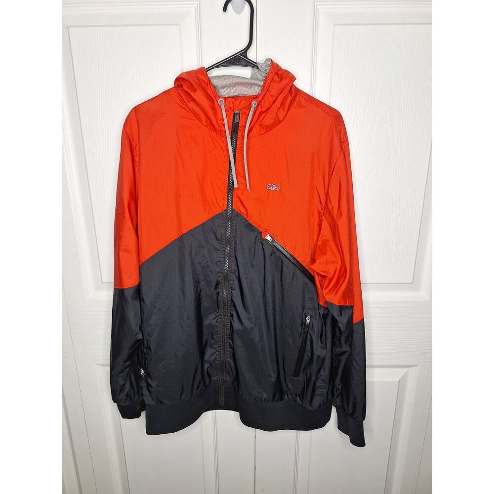 Nike 6.0 Windbreaker Jacket Red Black Color Block Hooded Y2K size Large